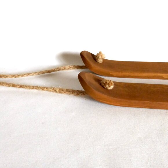 NEW 30” ELF SKI ORNAMENT WINTER HOLIDAY CHRISTMAS ANTIQUE WOOD DECOR PAIR - Picture 7 of 12